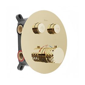 Concealed Shower Set with Thermostat Rea Lungo Diamond Gold+ BOX, Rea