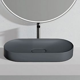 Conglomerate Washbasin IRIS 71 CM Gray Matte, Rea