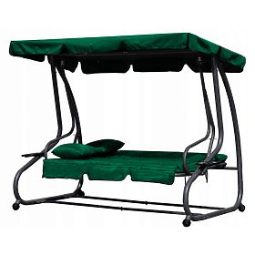 Convertible Garden Swing 2-in-1 with Cushions Green