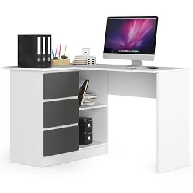 CORNER DESK B16 CLP LEFT PK WHITE / GRAY