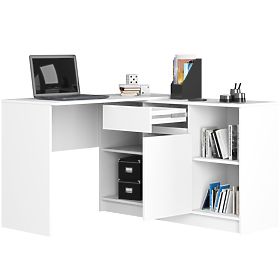 CORNER DESK SET B-17 WITH CABINET AND WHITE DESK