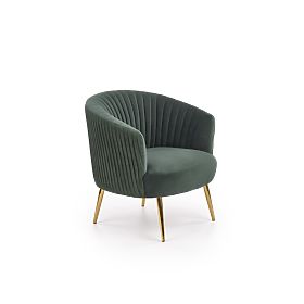 CROWN Relaxation Chair Dark Green / Gold, Halmar
