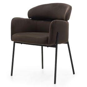 Dining Chair Granda, Chocolate/Espresso, Velvet