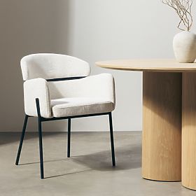 Dining Chair Granda, Ecru/Black Legs, lectus