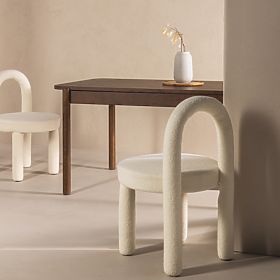 Dining Chair Ivo, Ecru, Boucle, lectus