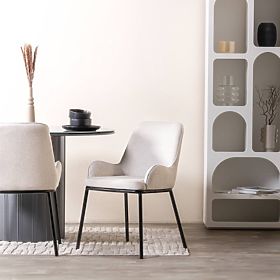 Dining Chair Lorenzo, Light Beige/Black Legs