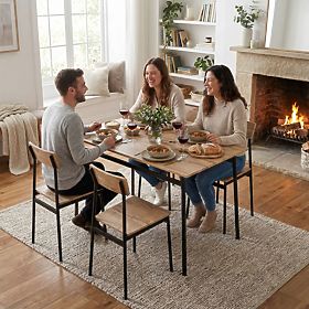 Dining Room Kitchen Furniture Set Table + 4 Chairs MALMO ModernHome