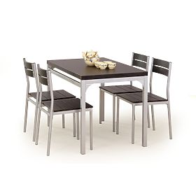 Dining Set MALCOLM Table + 4 Chairs - Wenge, Halmar