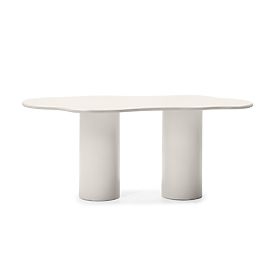 Dining Table Pinar 180 cm, Gray-Beige, Rounded Shapes