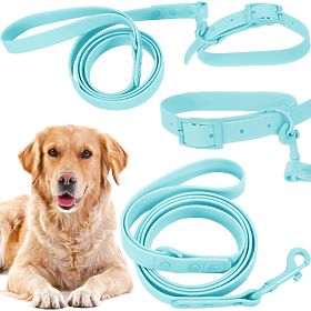 Dog Leash and Collar PJ-078 Blue L, PuppyJoy