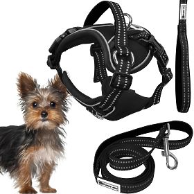 Dog Leash and Harness PJ-047 Black XS, PuppyJoy