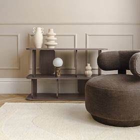 Dolce Relaxation Chair, Rounded Shapes, Brown Espresso, Walnut, lectus