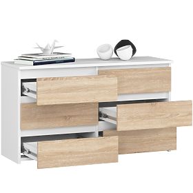 Dresser CL100 6DR White / Sonoma Oak