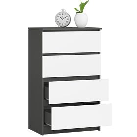 DRESSER K60 4DRAWERS CLP PK GRAPHITE GRAY / WHITE