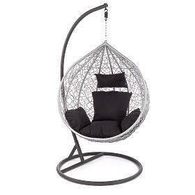EGGY garden chair grey / black (3pcs=1pc), Halmar
