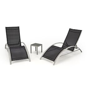 EMBOLO Set of 2 Loungers + Table (1p=1set)