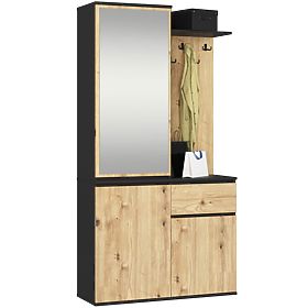 ENTRO PK HALLWAY SET BLACK / ARTISAN OAK