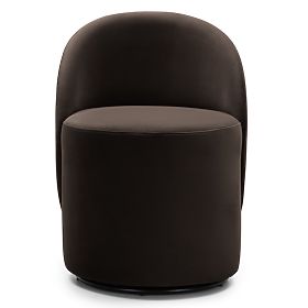 Enzo Swivel Chair, Rounded Shapes, Chocolate/Espresso, Velvet, lectus