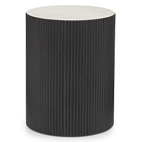 Ermanno Side Table, 35 cm, Black, Ribbed, lectus