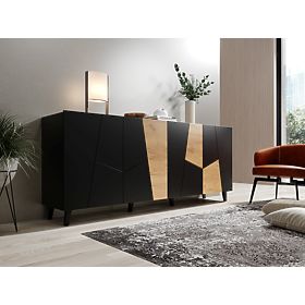 ETNA Dresser Black Matte/ Black Matte/ Craft Oak, Halmar