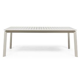 Extendable Garden Table Canelli 205-286 cm, Aluminum, Rectangular, Light Beige
