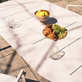 Extendable Garden Table Marinelli 230-300 cm, Aluminum, Light Beige, lectus