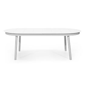 Extendable Garden Table Marinelli 230-300 cm, Aluminum, White, lectus