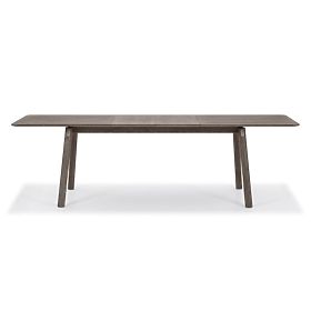 Extendable Table Selvoni 180-260 cm, Solid Oak Wood, Veneer, Espresso