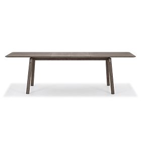 Extendable Table Selvoni 180-260 cm, Solid Oak Wood, Veneer, Espresso, lectus