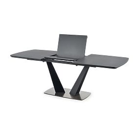 FANGOR extendable table, top - dark ash, base - black (3p=1pc), Halmar
