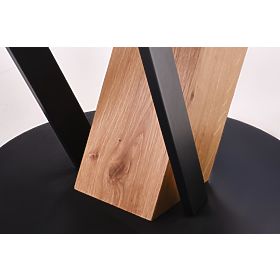 FANIS round extendable table, natural/black (3p=1pc), Halmar