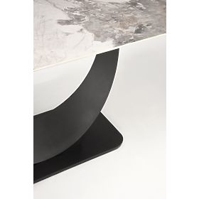 FERNANDO Extendable Table, Top - White Marble, Legs - Black (3p=1pc), Halmar