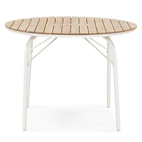 Fioli Round Garden Table 100 cm, Acacia Wood FSC, White