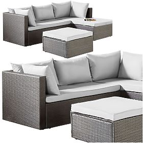 Florencja Garden Furniture Set Gray Sofa Ottoman
