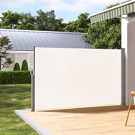 Folding Awning 300x180 cm Side Screen for Garden Terrace Beige