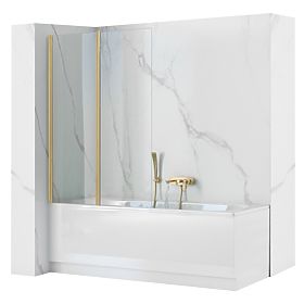 Folding Bath Screen Rea Agat-2 100 GOLD BRUSHED, Rea