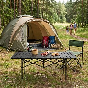 Folding Camping Table 120x55 cm with Bag Black MultiGarden, MultiGarden