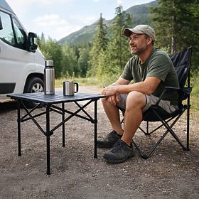 Folding Camping Table 53x55 cm with Bag Black MultiGarden, MultiGarden