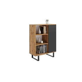 Fondi Cabinet Golden Craft Oak - Black, Loft Style