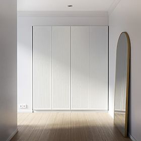 Four-Door Wardrobe Neroli, Arched Grooving, White, lectus