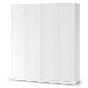 Four-Door Wardrobe Neroli, Arched Panel, White, lectus