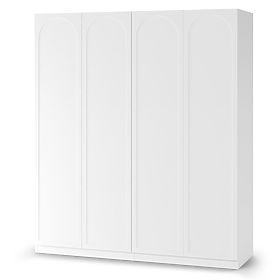Four-Door Wardrobe Neroli, Arched Panel, White