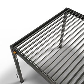 Freestanding Garden Pergola Antilla in Aluminum, 4x3 m, Bioclimatic, Adjustable Louvers, Anthracite