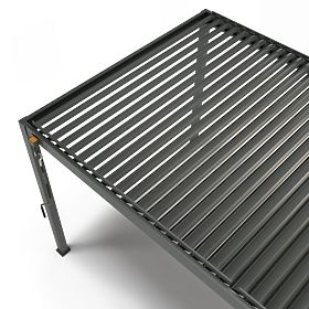 Freestanding Garden Pergola Antilla in Aluminum, 6x3 m, Bioclimatic, Adjustable Louvers, Anthracite
