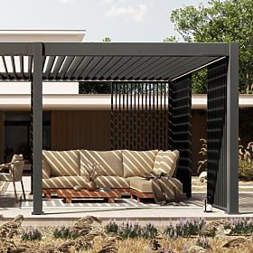 Freestanding Garden Pergola Lumera, Aluminum, 4x6 m, Bioclimatic, LED Lighting, Electric