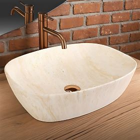 Furniture Washbasin Rea Freja Travertine Matt, Rea