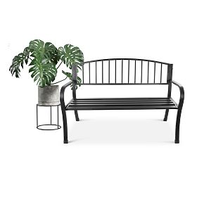 Garden Bench with Backrest Park Style for Terrace Balcony Metal Frame, LONGWELL INDUSTRIAL LTD
