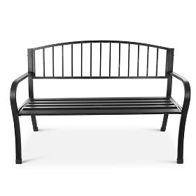Garden Bench with Backrest Park Style for Terrace Balcony Metal Frame, LONGWELL INDUSTRIAL LTD