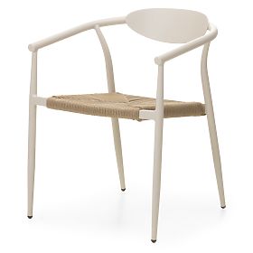 Garden Chair Piretto, Technorattan, Aluminum, Light Beige/Light Brown, lectus