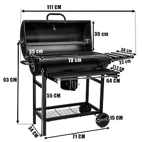 Garden Charcoal Barrel Grill with 2 Grates and Ash Pan